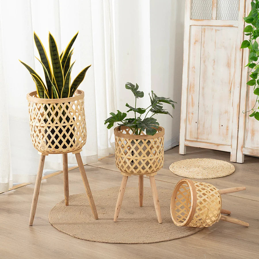 Vaso para Plantas Decorativo em Bambu Grandeza Brasil 