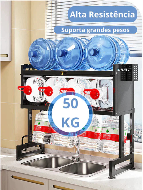 (COMPRE 1 LEVE 2) Rack Escorredor de Louça Aço Inox ® + Tábua Amio de Brinde